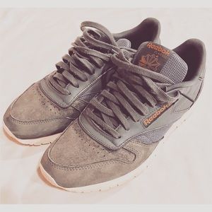 Gray/Gold Suede & Leather Reebok Classics